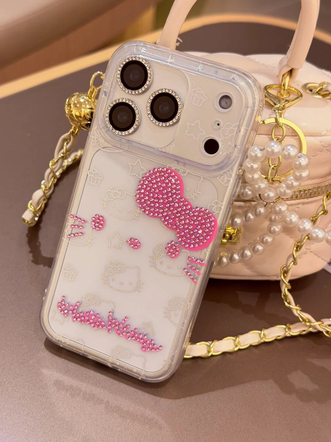 Hellokitty Clear Pink Glitter Cute Kawaii Phone Case #20260110