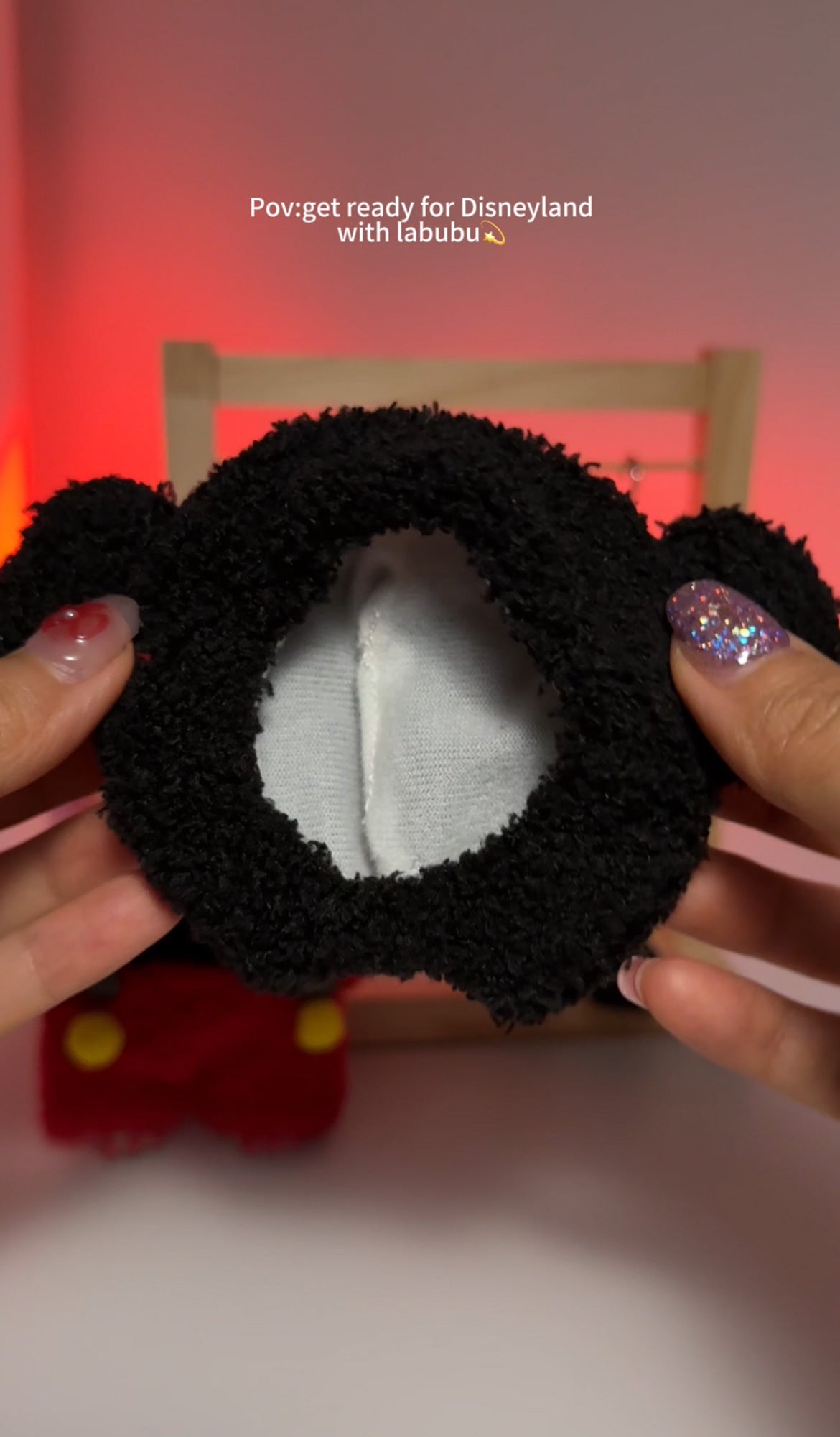 Labubu outfit  Mini Red Black Mickey Set +shoes (No Doll)