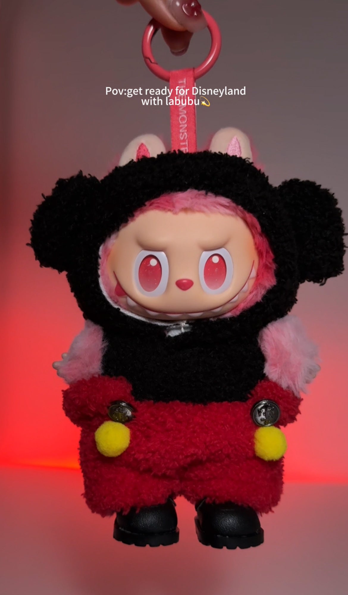 Labubu outfit  Mini Red Black Mickey Set +shoes (No Doll)