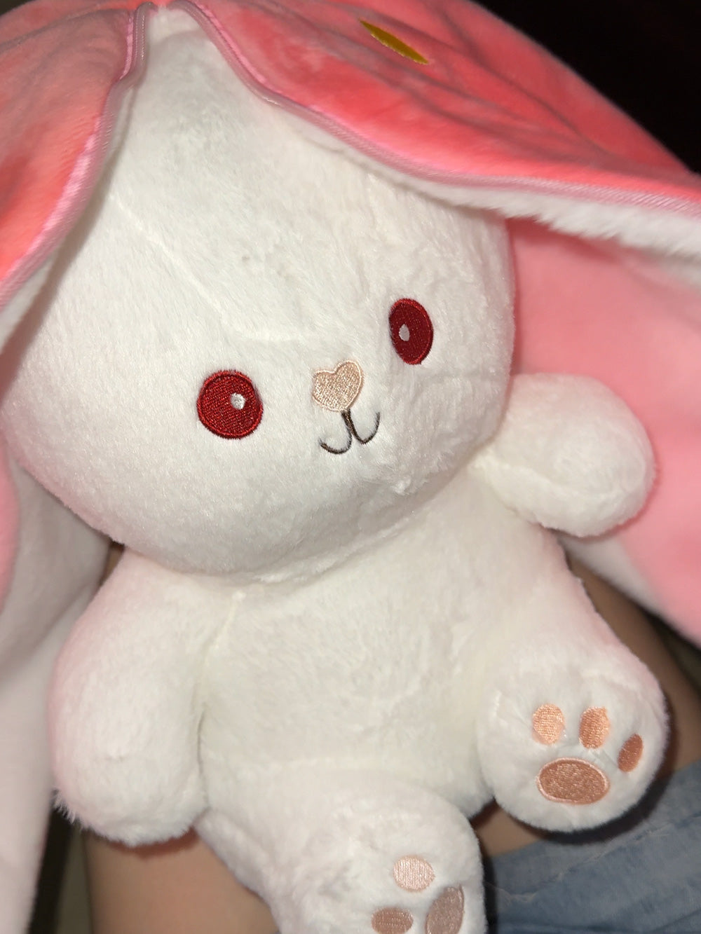 Strawberry turns into a rabbit doll | Plush toy Sleeping pillow for girl