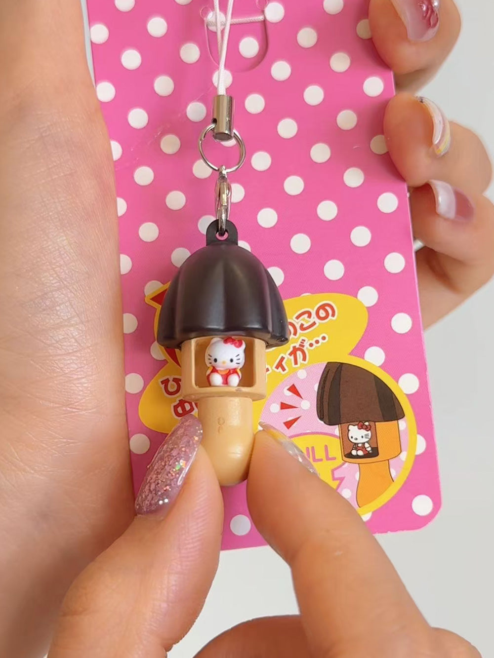 Hello Kitty mushroom charm | Cute cartoon backpack keychain| Gift