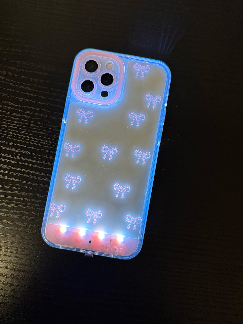 Incoming call flashing phone case |Bow phone case |Light-up phone case |Transparent phone case