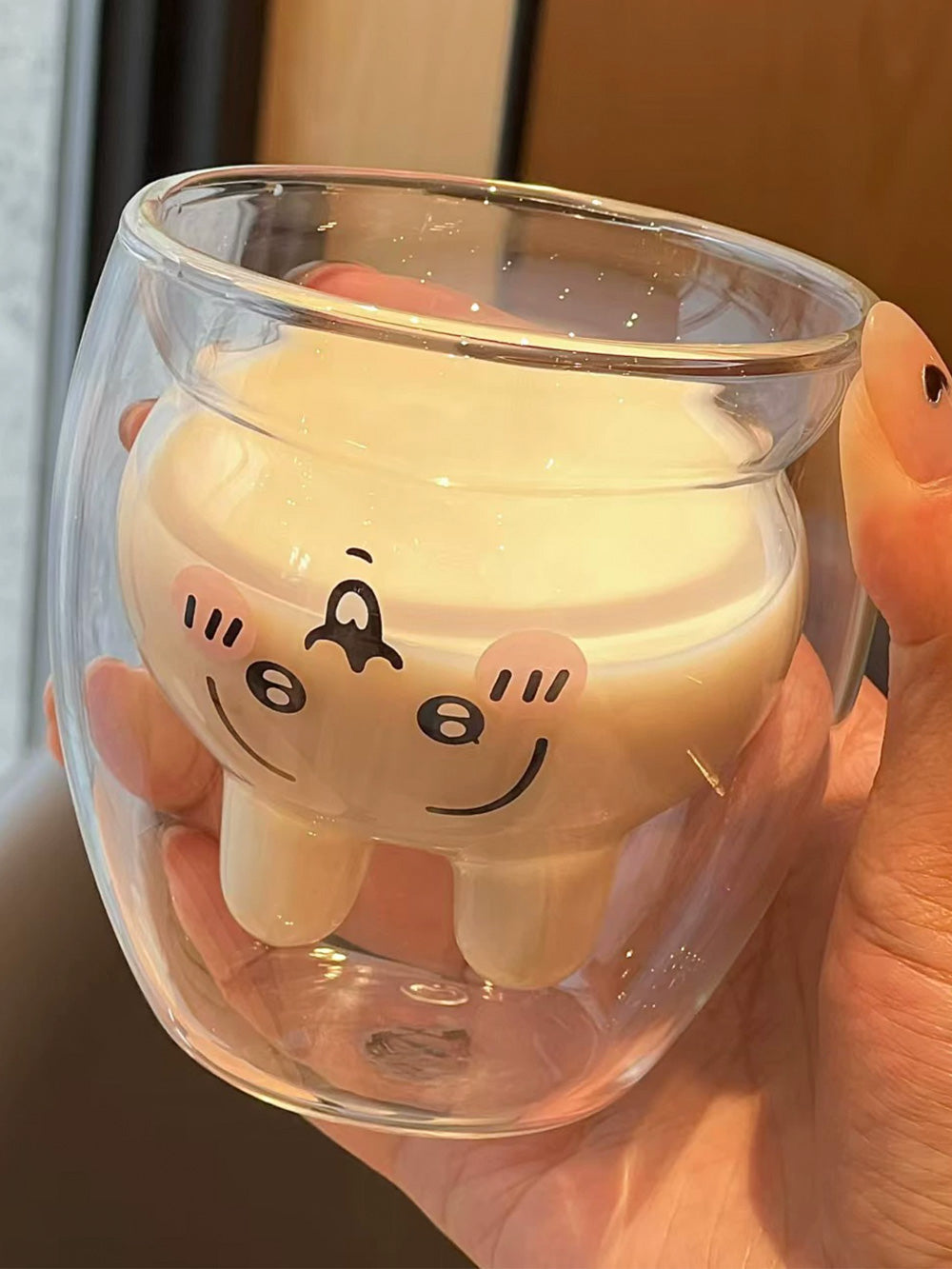 chiikawa Double-walled glass cup |Cute cartoon cup -Milk cup